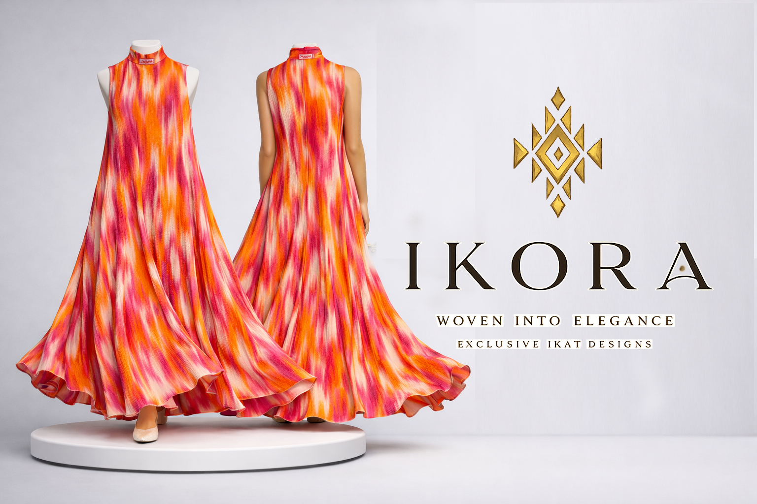 Amber Ikat Gown