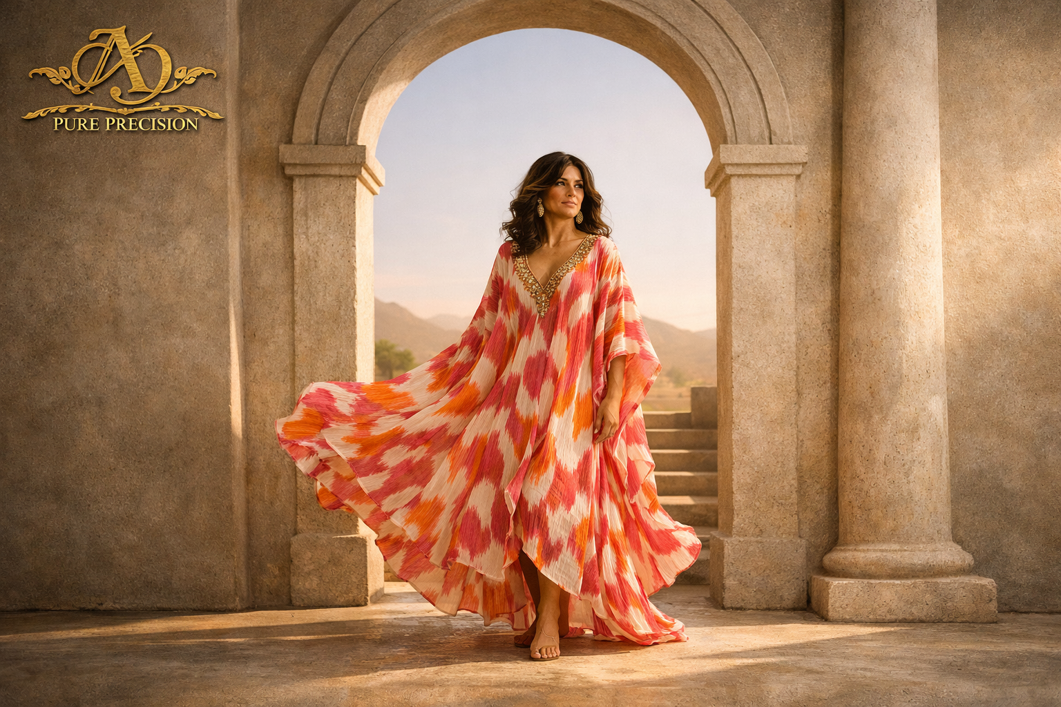 Verdant Ikat Gown