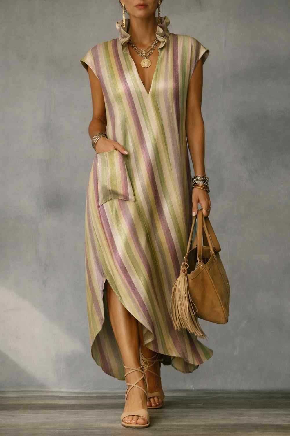 Crimson Ikat Evening Gown
