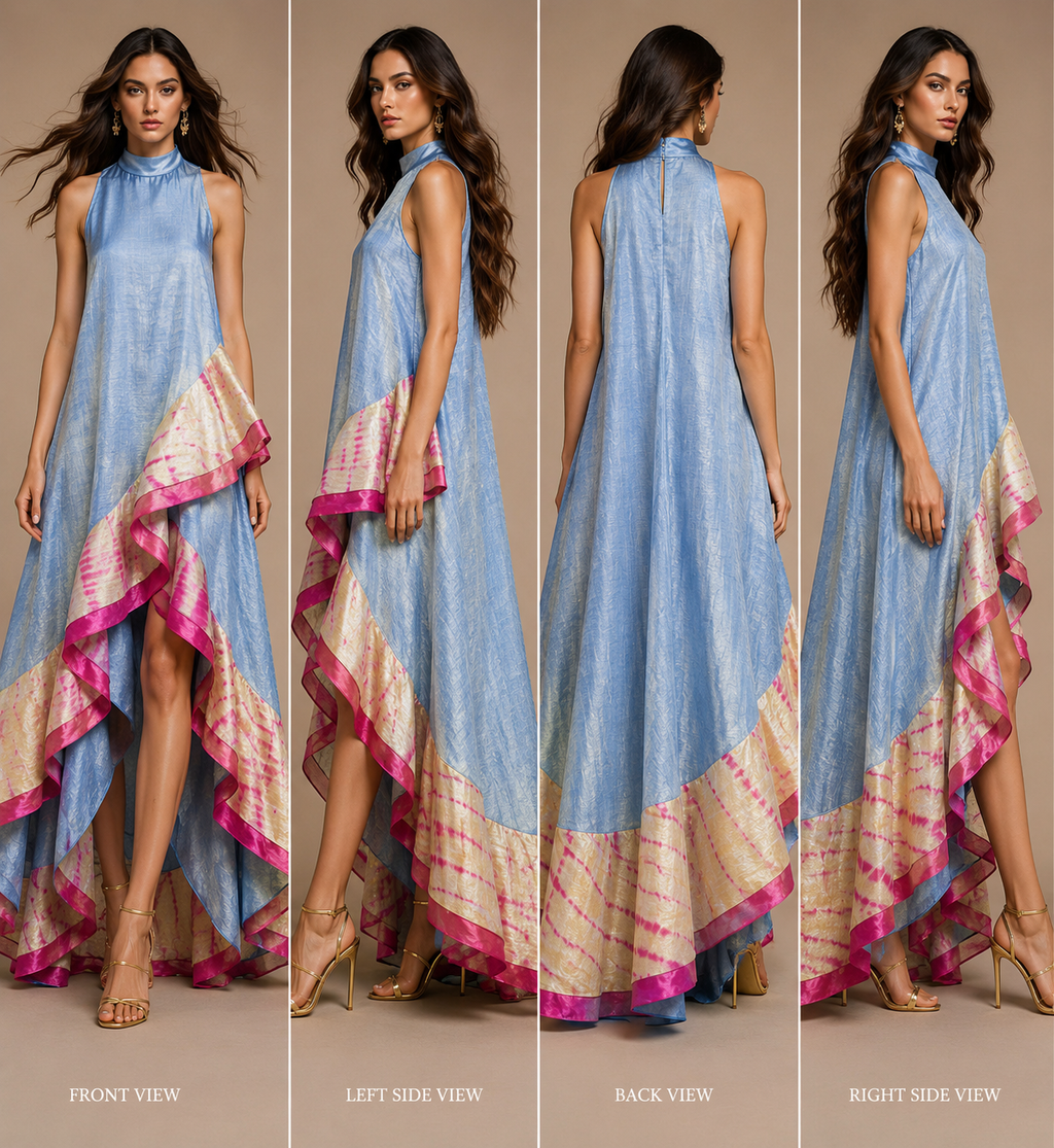 Uzbek Ikat Kaftan Set | Luxury Silk Resort Wear | IKORA