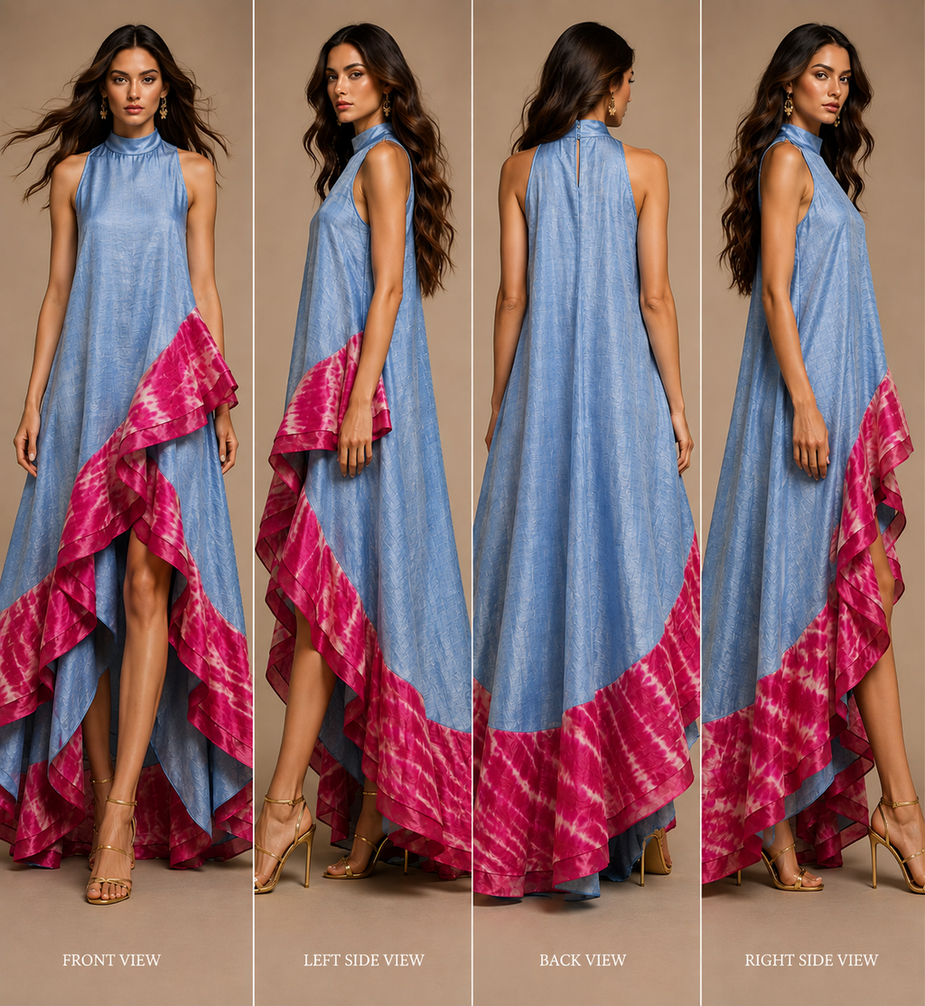 Uzbek Ikat Kaftan Set | Luxury Silk Resort Wear | IKORA