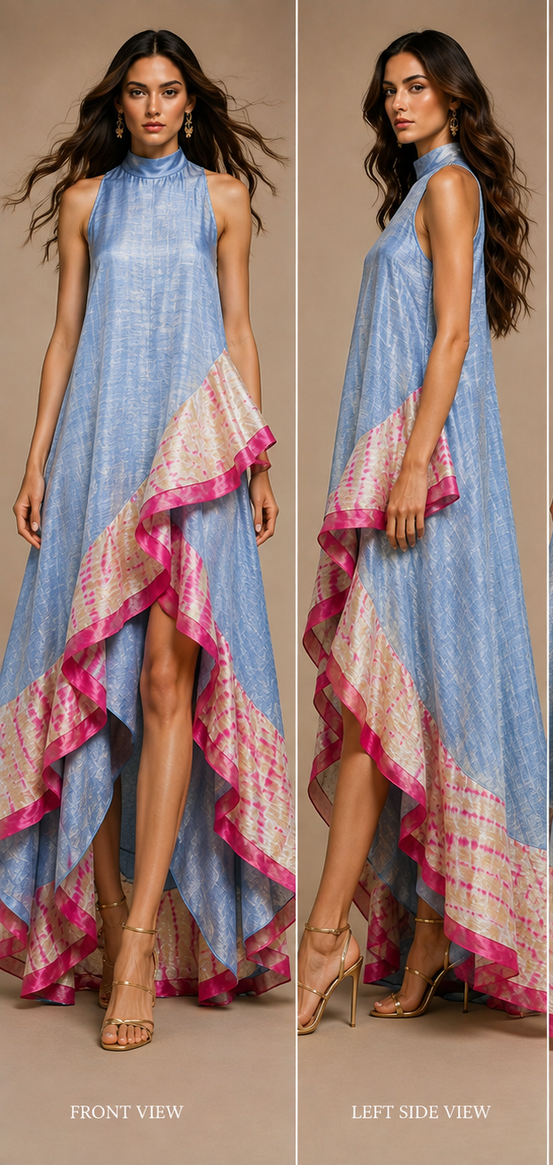 Uzbek Ikat Kaftan Set | Luxury Silk Resort Wear | IKORA