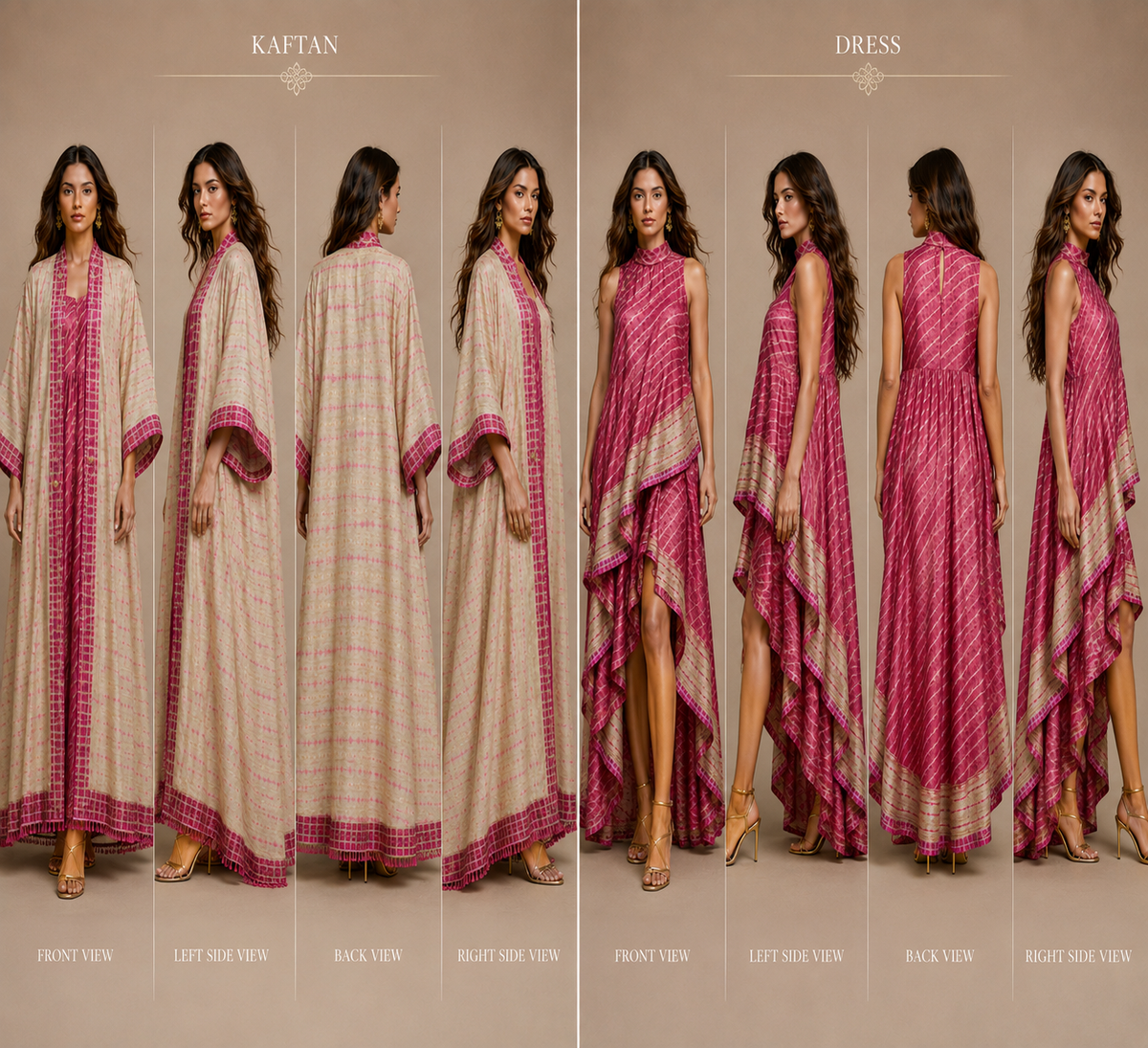 Uzbek Ikat Kaftan Set | Luxury Silk Resort Wear | IKORA