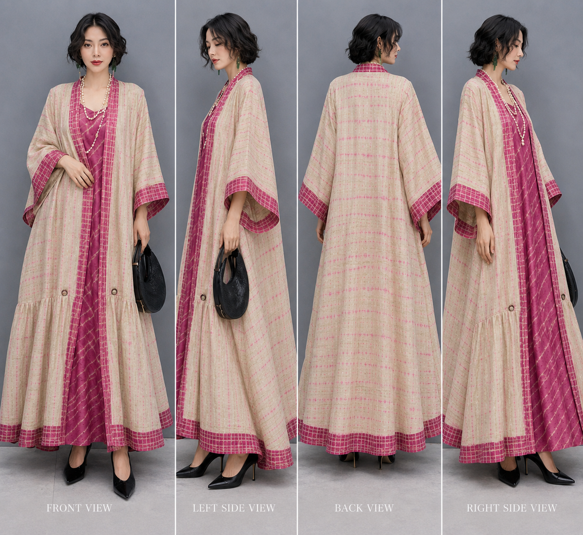 Uzbek Ikat Kaftan Set | Luxury Silk Resort Wear | IKORA