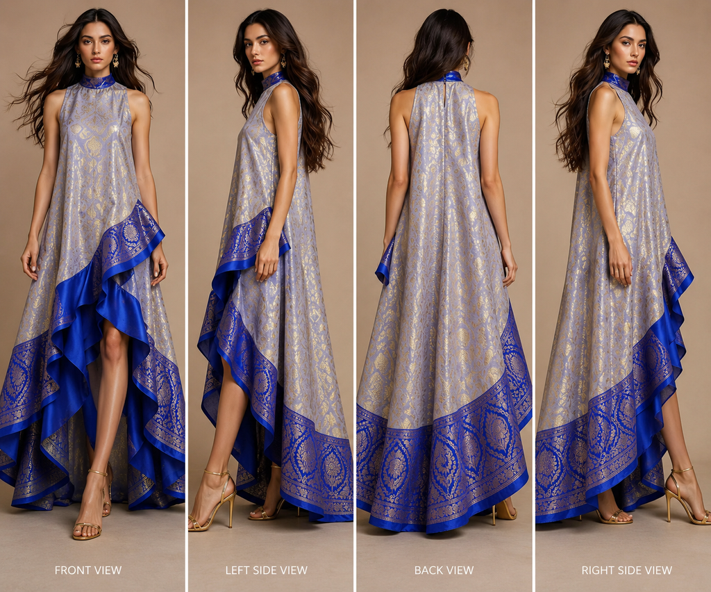 Uzbek Ikat Kaftan Set | Luxury Silk Resort Wear | IKORA