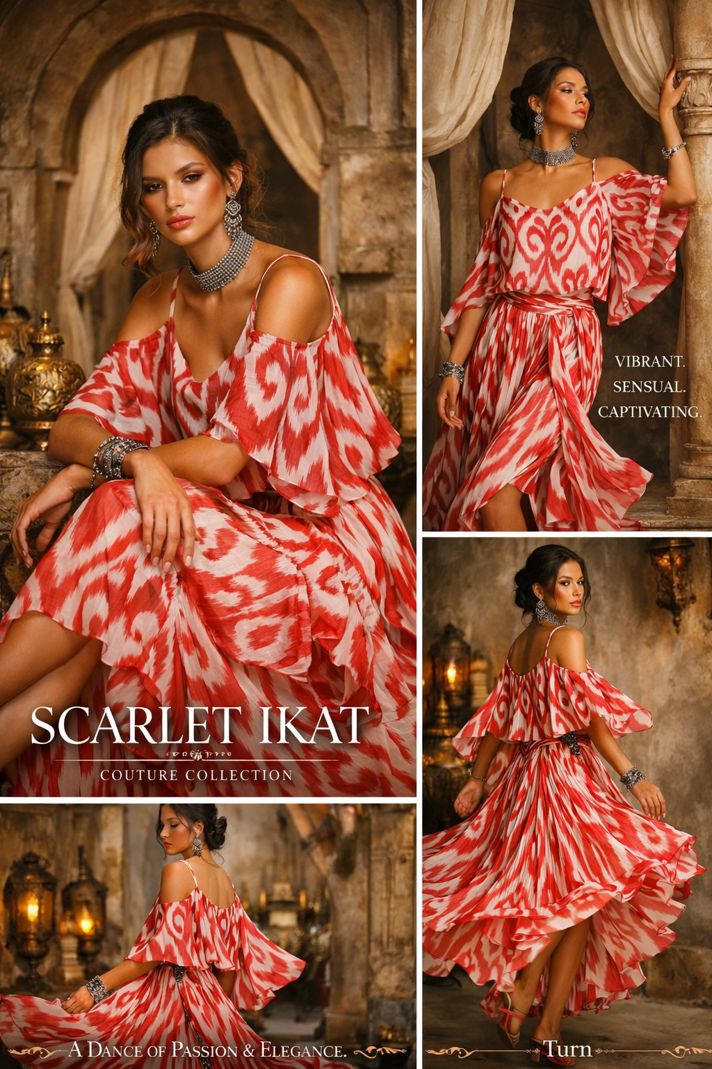 Verdant Ikat Gown