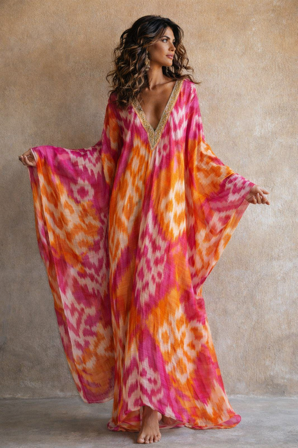 Ember Ikat Kimono
