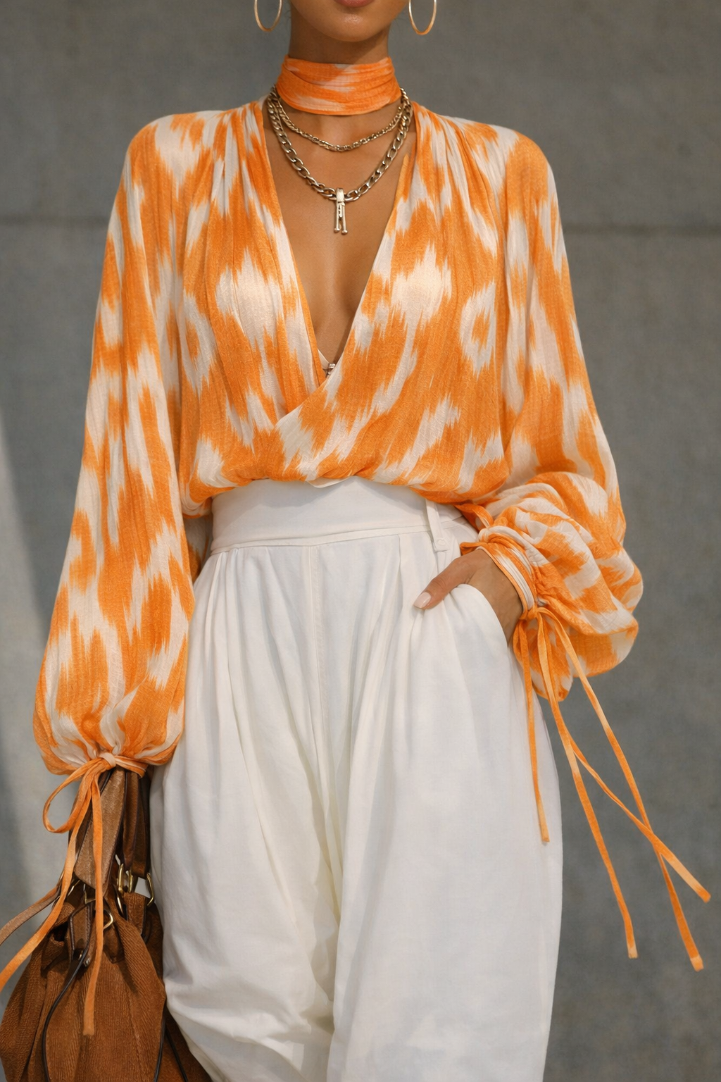 Amber Ikat Wrap Blouse — image 1
