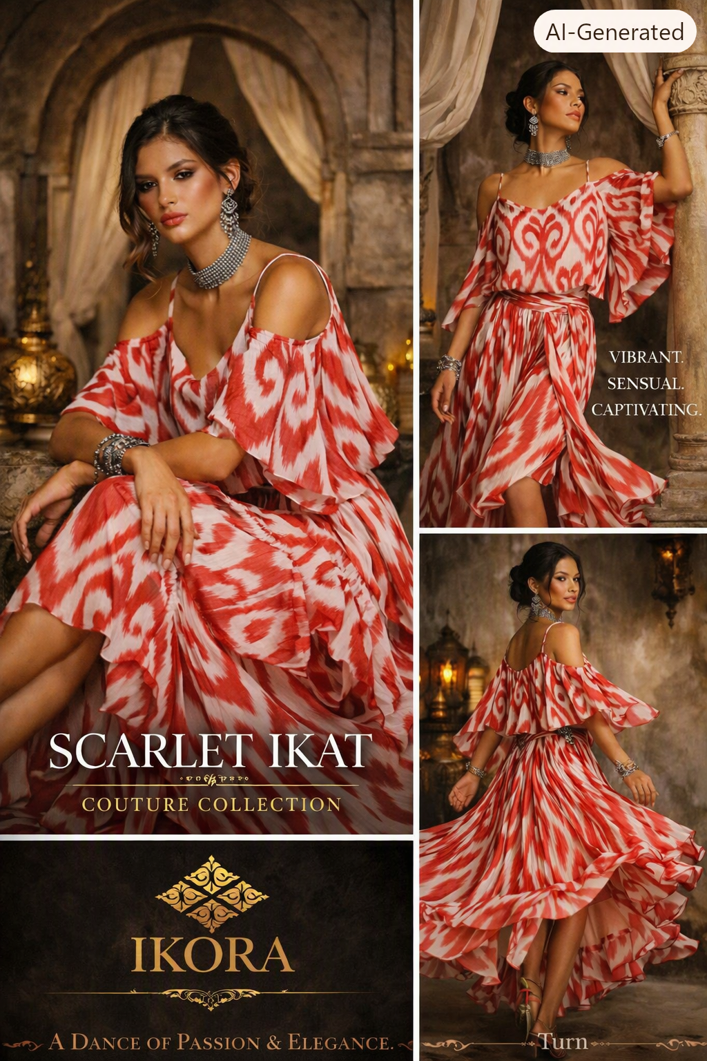 Verdant Ikat Gown