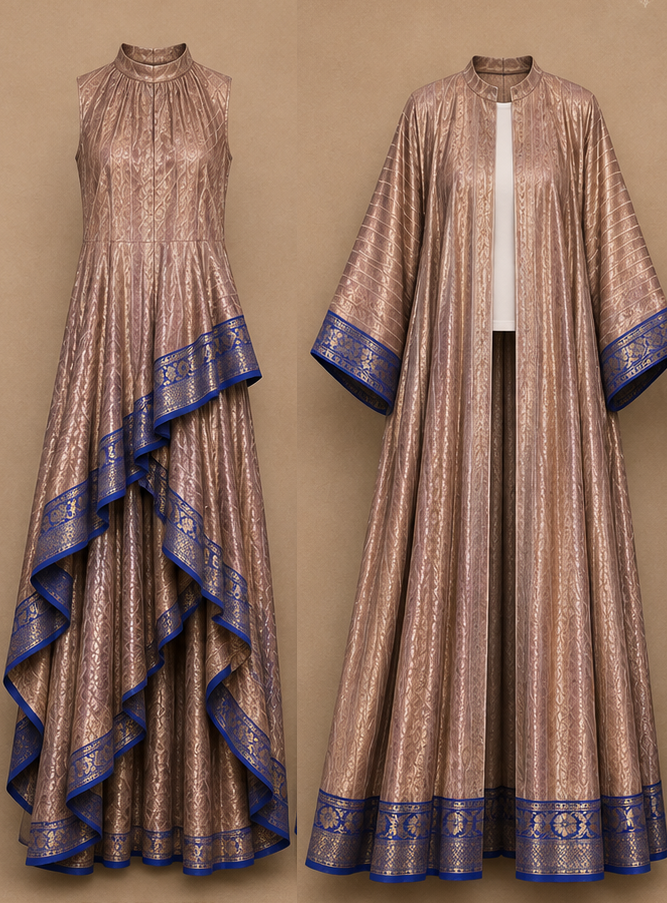 Uzbek Ikat Kaftan Set | Luxury Silk Resort Wear | IKORA