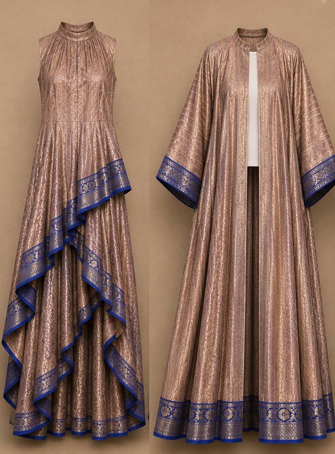 Uzbek Ikat Kaftan Set | Luxury Silk Resort Wear | IKORA