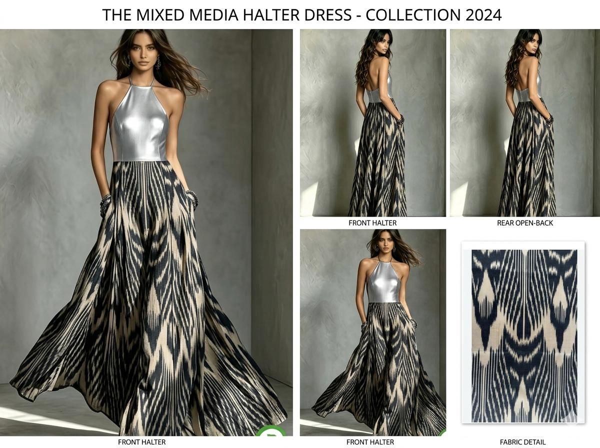 Obsidian Ikat Gown
