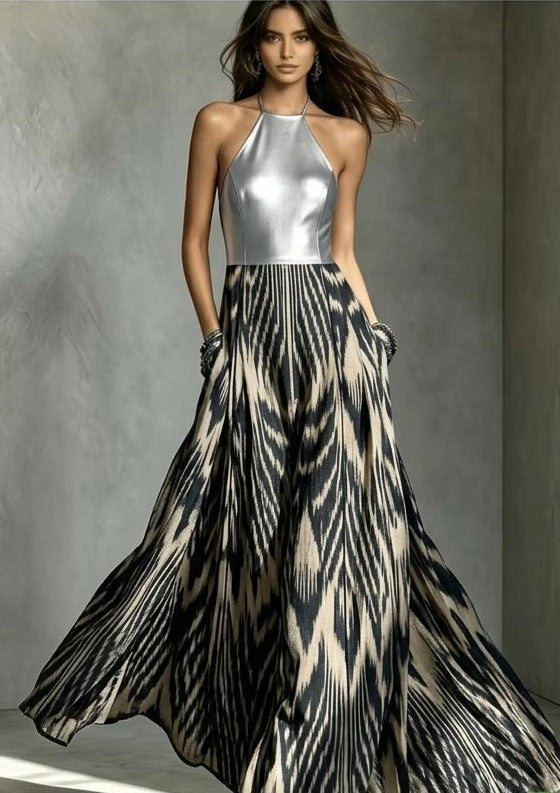 Obsidian Ikat Gown