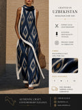 Emerald Ikat Evening Gown