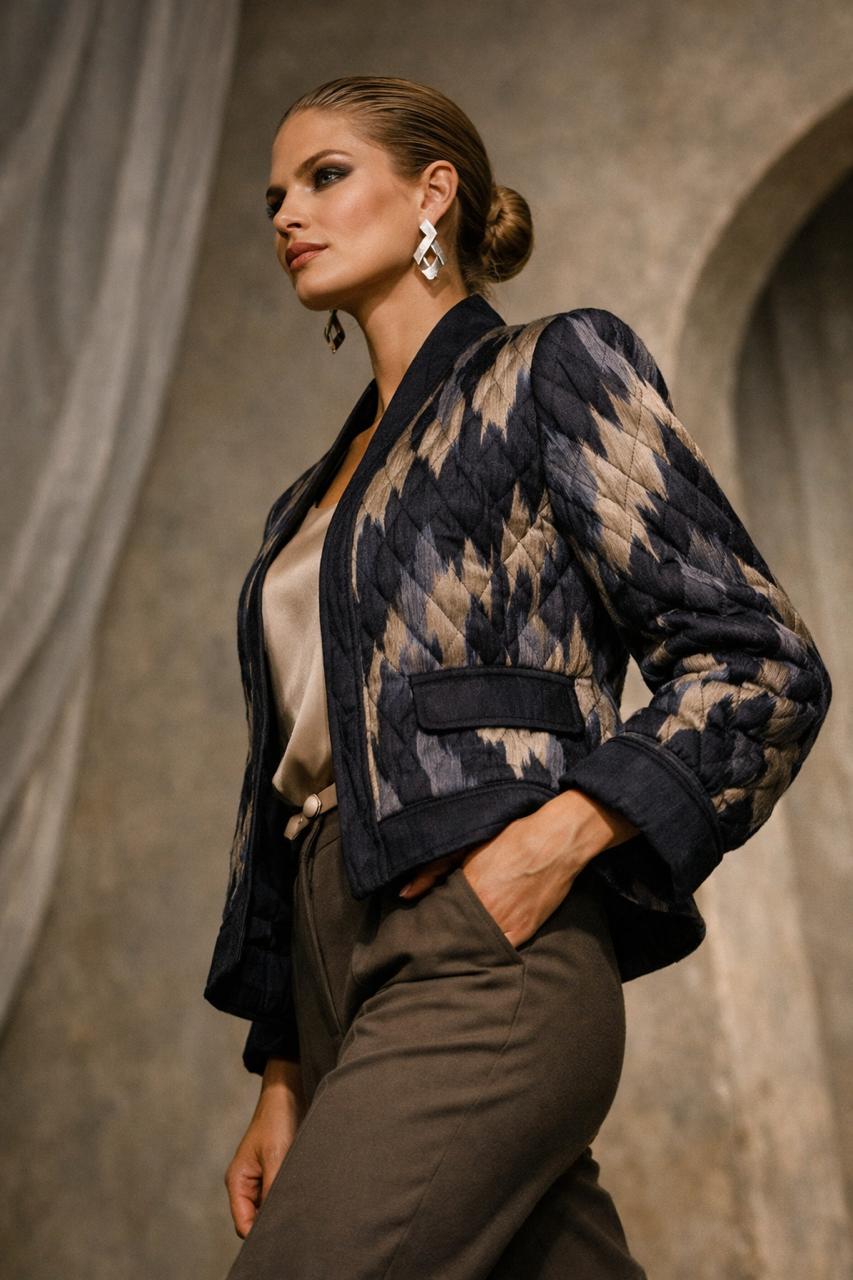 Indigo Ikat Tailored Jacket