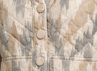 Ivory Ikat Belted Duster Coat