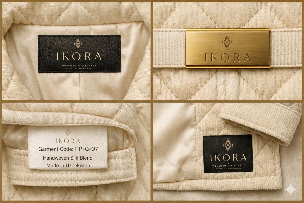 Ivory Ikat Belted Duster Coat